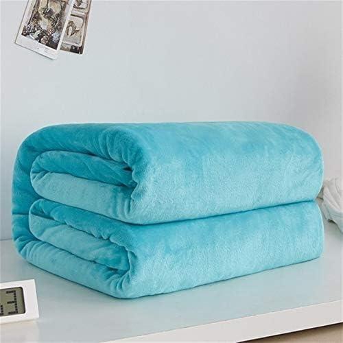 SLLX Soft Warm Coral Fleece Flannel Blankets For Beds Faux Fur Mink Throw Solid Color Sofa Cover Bedspread Winter Plaid Blankets (Color : Blue, Size : 100x140cm 39x55inch)