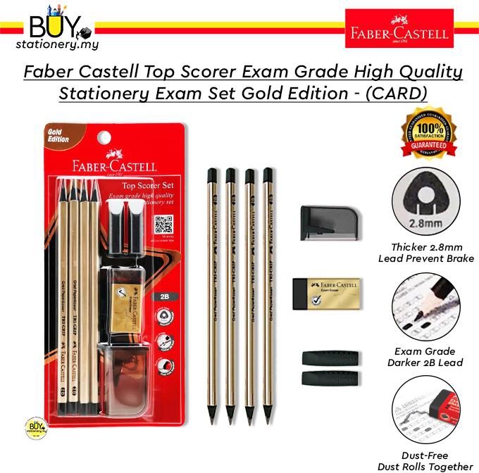 Faber Castell 2B Tri-Grip Top Scorer High Quality Gold Black Edition - (CARD)