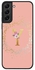 Rugged Black edge case for Samsung Galaxy S21+ 5G Slim fit Soft Case Flexible Rubber Edges TPU Gel Thin Cover - Custom Monogram Initial Letter Floral Pattern Alphabet - Y (Rose Pink)