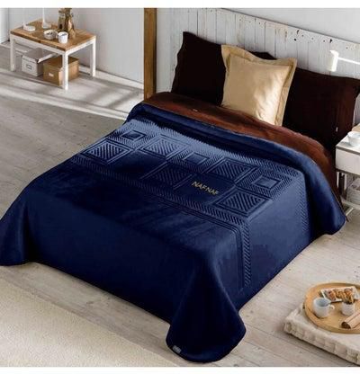 Ultra Soft High-Quality King Size Blanket Acrylic Navy Blue 220x240cm