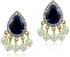 Vera Perla 18K Gold 0.24ct Diamonds, Royal Indian Sapphire Earrings