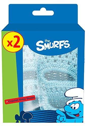 Smurfs Baby Crochet Shoes - Light Blue - 0-3 M (Pack of 2)