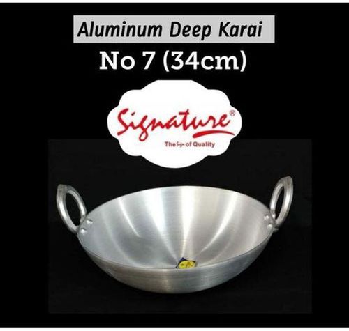 Signature 34CM Kadai Deep Fry Pan Stainless Steel Aluminum Pan-Handles