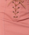 Dusty Pink Lace-Up Denim Mini Skirt