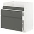 METOD / MAXIMERA خزانة قاعدة لحوض HAVSEN /3 واجهات, أبيض/Sinarp بني, ‎80x60 سم‏ - IKEA