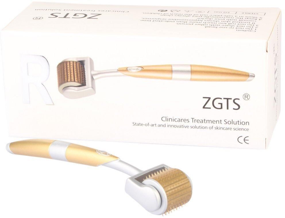 ZGTS Professional Gold Plated 190 Needles Titanium Alloy Derma Roller, Gold, 0.5mm