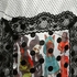 Dandasha Black & White Satin & Lycra Polka Dots Set of Blouse, Pants & Belt