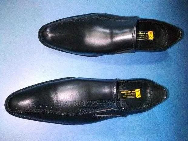 Men's Official Pure Leather shoes Slip On Black