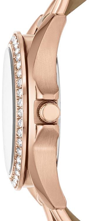 Fossil Ladies' "Riley" Multi-Function Rose Goldtone Leather Watch