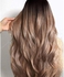Synthetic Wavy Ombre Blonde Party Wig Long Curly Black Brown Ombre Medium Length Wig Synthetic