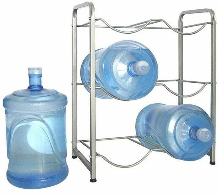 6-Compartment Metal Water Bottle Stand grey 79x63.5cm