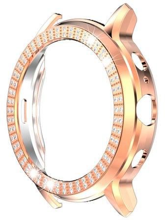 Stylish Rhinestone Smart Watch Protection Cover Case for Fossil Gen 5 Carlyle 4.4x4.4x1cm Rose Gold