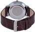 Elletier Men's Silver Dial Leather Band Watch - 17E063M110711