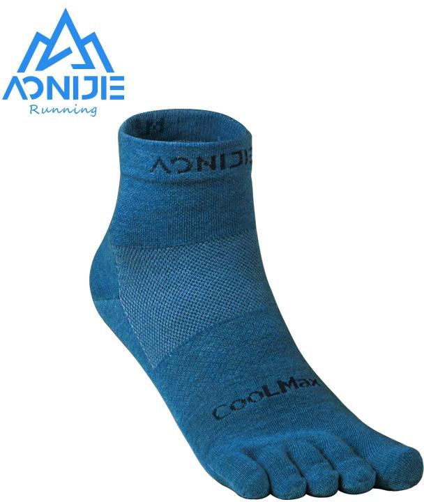 Aonijie Run Ultra-Thin Cushioning Toe Socks Unisex E4109S (Blue)