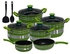 Generic 12 Pieces Non Stick Cooking Pots/ Sufuria Set - Green