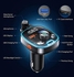 Bluetooth 5.0 FM Transmitter, for Car, 7 Colors LED Backlit Car Radio Bluetooth Adapter Type-C & Dual-Port USB Charger Supports USB Flash Drive, TF Card