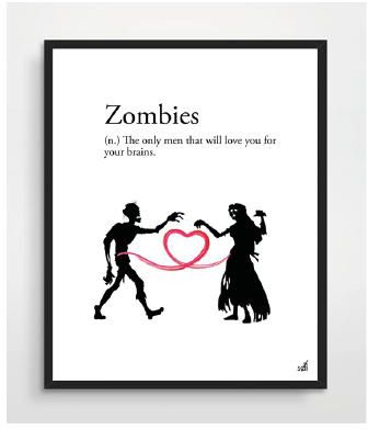 Zombie Love Wall Frame