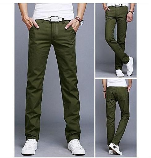 Fashion Army Green Summer Autumn New Men Business Casual Slim Pants ...