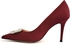 Exotic Red Satin Heel Shoes For Women