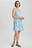 Defacto A Cut Strappy Batic Crinkle Viscose Mini Short Sleeve Woven Dress