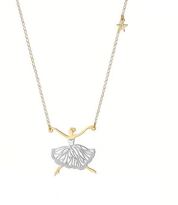 Miss L' by L'azurde Dancer In The Night Necklace In 18 K Yellow And White Gold
