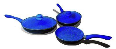 A&H Ceramic Pan Set - 5 Pcs - Blue