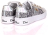 Christ Dio Gold Logo Crested Designed White Sole Lace Up Sneakers