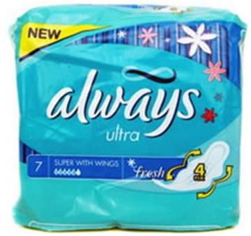 Always Ultra Super with Wings Fresh Sanitary Pads- 7's