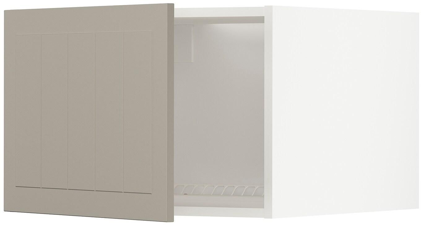 METOD Top cabinet for fridge/freezer - white/Stensund beige 60x40 cm