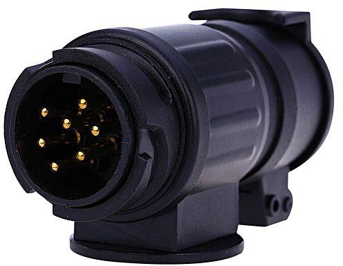 Generic T22809 13 To 7 Pin 12V 12N European St+ard Trailer Plug Car Cable Connector N Type - Black