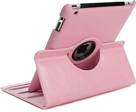 Leather 360 Degree Rotating Case Cover Stand For iPad Air iPad 5 Pink