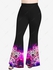 Plus Size Floral Galaxy Sparkling Ombre Print Flare Pants - 6x