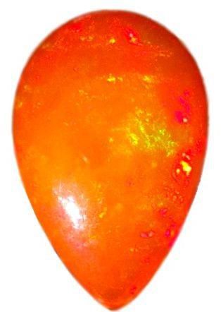 حجر اوبال برتقالي متغير اللون مقصوص قصة (PEAR)  بوزن 2.0 قيراط