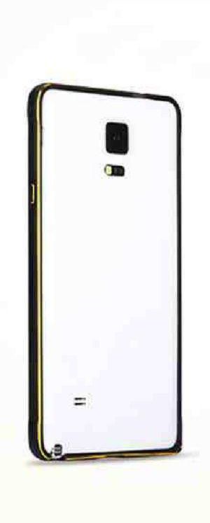 0.7mm Utra Thin Aluminum Metal Alloy Bumper Case Cover 4 Samsung Galaxy NOTE 4 - Black