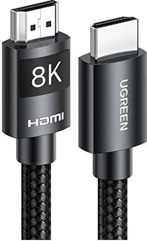 يوجرين كيبل HDMI 5 متر HDMI 8K HDMI 2.1 UHD عالي السرعة 48Gbps 8K@60Hz سلك مضفر HDMI eARC ديناميكي HDR دولبي فيجن متوافق مع ماك بوك برو PS5 سويتش TV Xbox روكو UHD TV جهاز عرض بلو راي