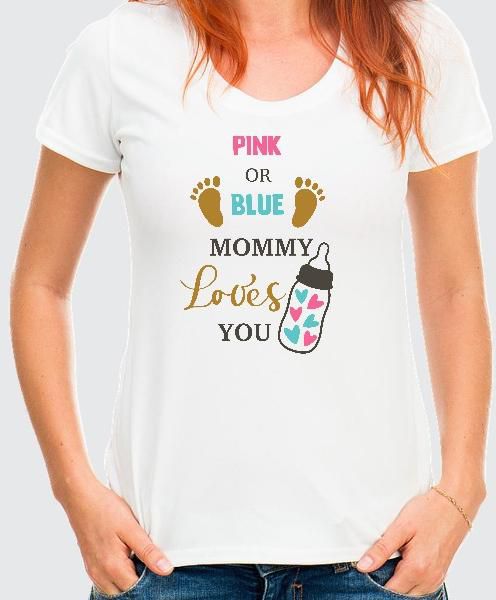 Pink or blue mommy loves you Women's t-shirt