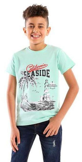 Andora Boys Slip On Round Neck T-Shirt - Aquamarine