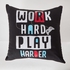 Gaming Play Date Work Hard Cotton Duck Filled Cushion - 40x40 cm