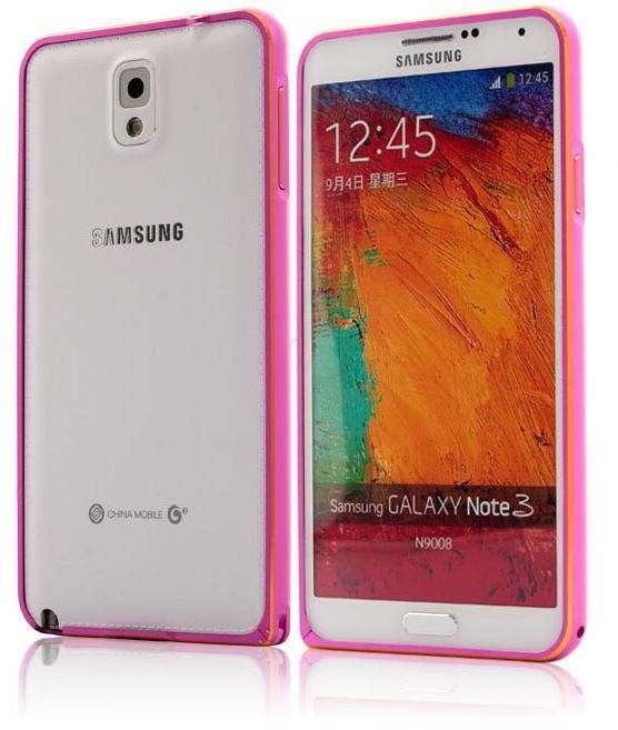 Margoun Aluminium Arc Circle Metal Bumper for Samsung Galaxy Note3 (with screen protector) Pink