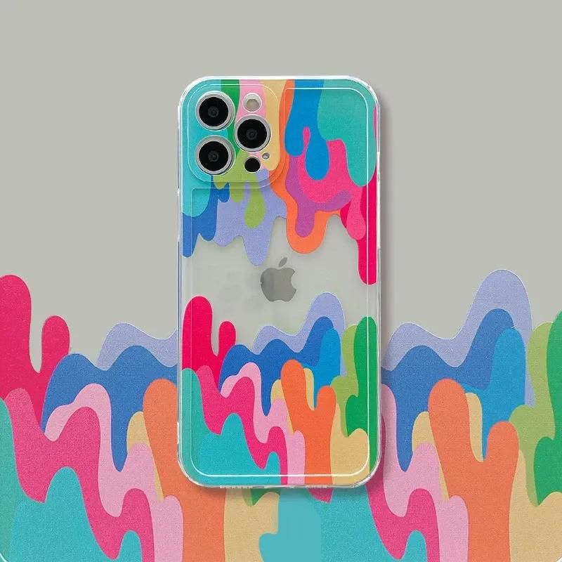 3D Art Abstract Colorful Phone Case For iPhone 13 12 11 Pro Max Mini X XR XS 7 8 Plus SE 2 Soft Silicone Transparent Back Cover