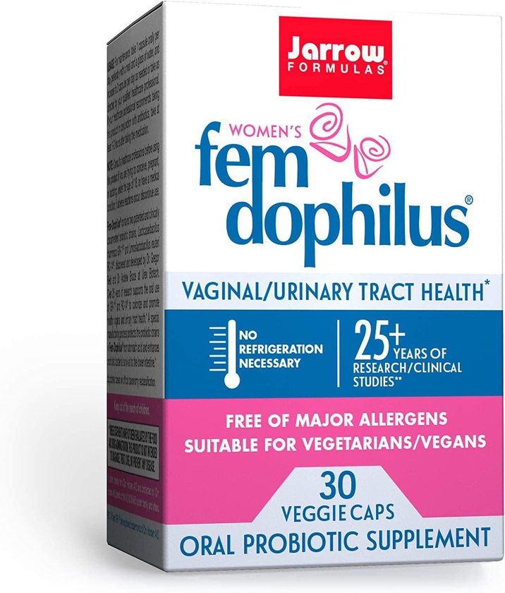 Jarrow Formulas Fem-Dophilus - 1 Billion Organisms Per Serving - 30 Veggie Capsules - Women&rsquo;S Probiotic - Urinary Tract Health - Up To 30 Servings