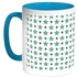 Stars Motifs Printed Coffee Mug Turquoise/White 11ounce