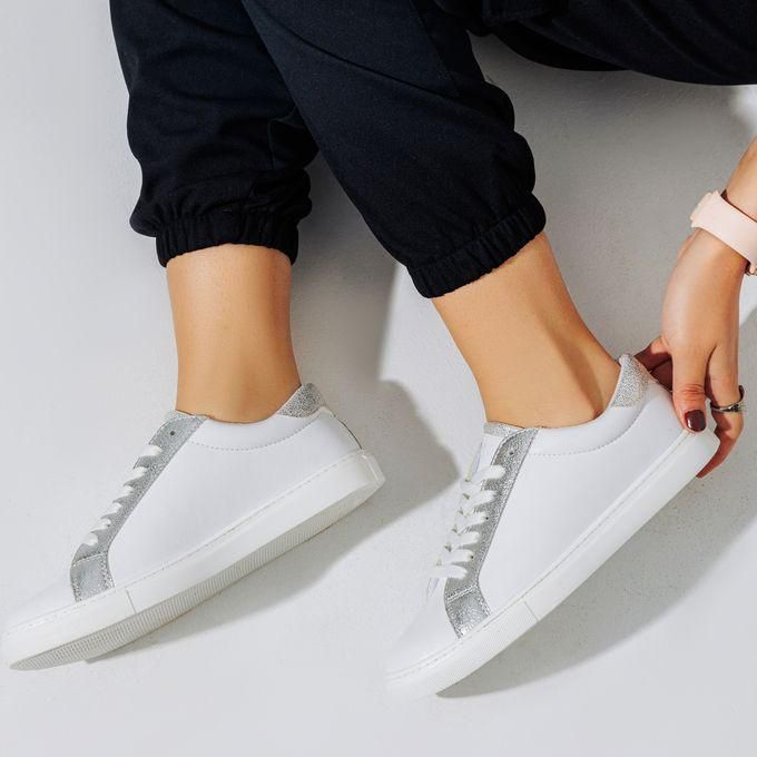vbranda Flat Sneakers White Silver SN-2