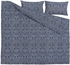 JÄTTEVALLMO غطاء لحاف و ٢ غطاء مخدة - أزرق غامق/أبيض ‎240x220/50x80 سم‏