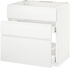 METOD / MAXIMERA Base cab f sink+3 fronts/2 drawers - white/Voxtorp matt white 80x60 cm