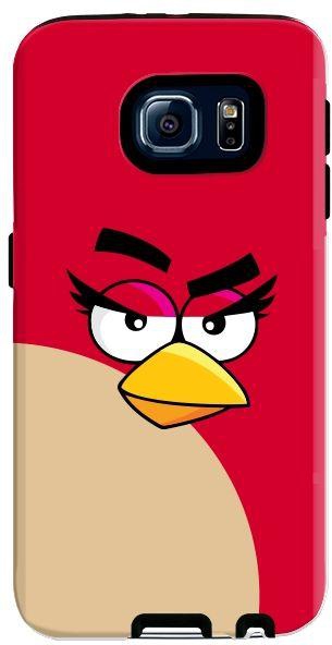 Stylizedd Samsung Galaxy S6 Premium Dual Layer Tough Case Cover Matte Finish - Girl Red - Angry Birds