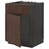 METOD Base cabinet f sink w door/front, black Enköping/brown walnut effect, 60x60 cm - IKEA