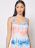 Casual Long Sleeve Tie Dye Layer Mini Dress With Round Neck Multicolour