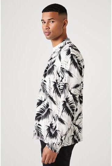 Tropical Print Long-Sleeve Shirt