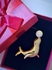 The Seal Zirconia Gold Plated Brooch And Clothes Pin